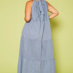 Plus Size Halter Neck Flare Maxi Dress 8 Plus Size Halter Neck Flare Maxi Dress -Radiant Drape Sales 2020627 001 4