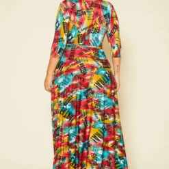 Plus Size Graphic Print Fit & Flare Maxi Dress -Radiant Drape Sales 2020628 001 4