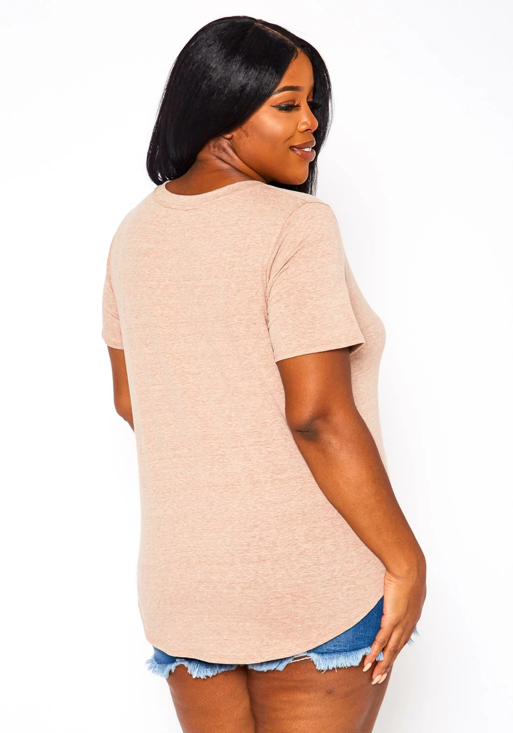 Plus Size V-Neck Basic Blouse 4 Plus Size V-Neck Basic Blouse - Image 4