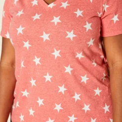Plus Size V-Neck Star Pattern Shirt -Radiant Drape Sales 2020632 001 4