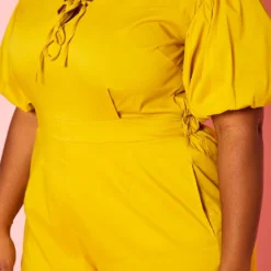 Plus Size Balloon Sleeve Romper -Radiant Drape Sales 2020645 002 6