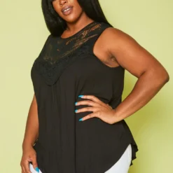 Plus Size Lace Hem Flare Top -Radiant Drape Sales 2020695 001 2