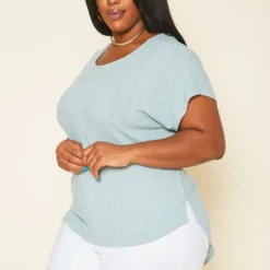 Plus Size Ribbed Dolman Sleeve Top -Radiant Drape Sales 2020696 001 2