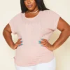Plus Size Ribbed Dolman Sleeve Top