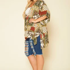 Plus Size Paisley Block Print Duster Cardigan -Radiant Drape Sales 2020709 001 2