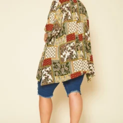 Plus Size Paisley Block Print Duster Cardigan -Radiant Drape Sales 2020709 001 3