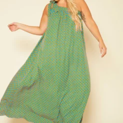 Plus Size One Shoulder Greek Maxi Dress