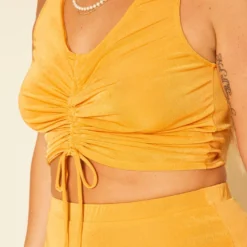 Plus Size Open Collar Crop Top & Flare Pants Set -Radiant Drape Sales 2020721 002 4