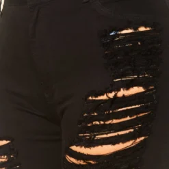 Plus Size Distressed Denim High Waist Shorts -Radiant Drape Sales 2020739 001 4