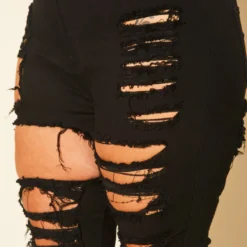 Plus Size Distressed High Waist Biker Shorts -Radiant Drape Sales 2020741 001 0