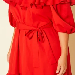 Plus Size Off Shoulder Wide Flare Midi Dress -Radiant Drape Sales 2020751 002 4