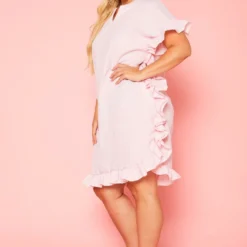 Plus Size Striped Ruffle Dress 7 Plus Size Striped Ruffle Dress -Radiant Drape Sales 2020753 002 3