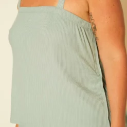 Plus Size Ribbed Tank Top & Wide Leg Pants Set 10 Plus Size Ribbed Tank Top & Wide Leg Pants Set -Radiant Drape Sales 2020756 001 4