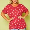 Plus Size Relaxed Fit Star Print Top
