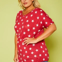 Plus Size Relaxed Fit Star Print Top -Radiant Drape Sales 2020761 002 3