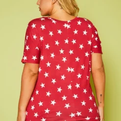 Plus Size Relaxed Fit Star Print Top -Radiant Drape Sales 2020761 002 4