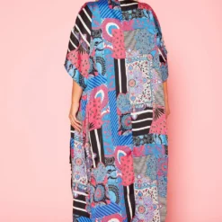 Plus Size Abstract Print Slit Kimono Cardigan 10 Plus Size Abstract Print Slit Kimono Cardigan -Radiant Drape Sales 2020768 001 4