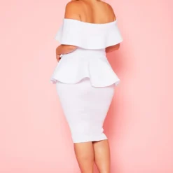 Plus Size Off Shoulder Peplum Midi Dress -Radiant Drape Sales 2020771 002 5