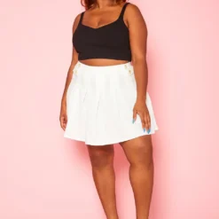 Plus Size Flare Pleated Mini Skirt -Radiant Drape Sales 2020796 002 2