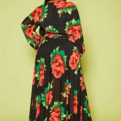 Plus Size Fit & Flare Peony Print Maxi Dress -Radiant Drape Sales 2020804 001 5