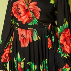 Plus Size Fit & Flare Peony Print Maxi Dress -Radiant Drape Sales 2020804 001 6