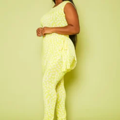 Plus Size Polka Dot Print Sleek Top And Leggings Set -Radiant Drape Sales 2020806 001 3