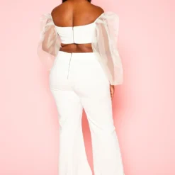 Plus Size Balloon Sleeve Crop Top And Pants Set 10 Plus Size Balloon Sleeve Crop Top And Pants Set -Radiant Drape Sales 2020811 002 4