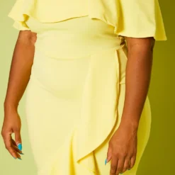 Plus Size High-Low Off Shoulder Ruffle Midi Dress -Radiant Drape Sales 2020814 001 6