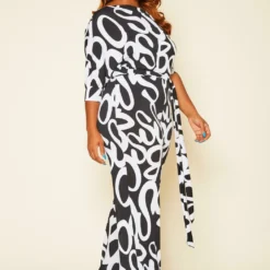 Plus Size Asymmetric Shoulder Abstract Print Jumpsuit -Radiant Drape Sales 2020815 001 4
