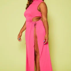 Plus Size Mock Neck Cut Out Maxi Dress 9 Plus Size Mock Neck Cut Out Maxi Dress -Radiant Drape Sales 2020821 001 4
