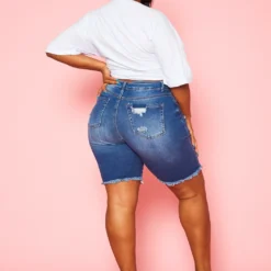 Plus Size Distressed Denim Shorts -Radiant Drape Sales 2020832 001 6