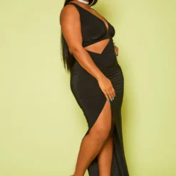 Plus Size One Sleeve Cut Out Maxi Dress 9 Plus Size One Sleeve Cut Out Maxi Dress -Radiant Drape Sales 2020838 001 4