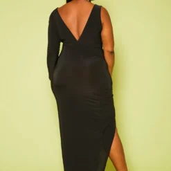 Plus Size One Sleeve Cut Out Maxi Dress 10 Plus Size One Sleeve Cut Out Maxi Dress -Radiant Drape Sales 2020838 001 5