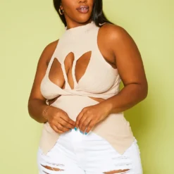Plus Size Mock Neck Cut-Out Top -Radiant Drape Sales 2020839 002 3