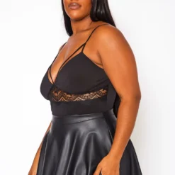 Plus Size Lace Front Strap Bodysuit -Radiant Drape Sales 2020841 001 2