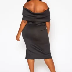 Plus Size Bow Off Shoulder Midi Dress 10 Plus Size Bow Off Shoulder Midi Dress -Radiant Drape Sales 2020842 001 5