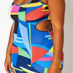 Plus Size Abstract Pattern Cut-Out Midi Dress -Radiant Drape Sales 2020844 001 6