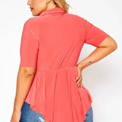 Plus Size Surplice Peplum Top -Radiant Drape Sales 2020847 001 4