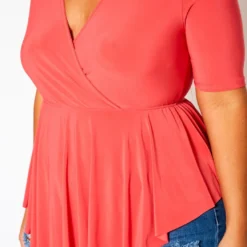Plus Size Surplice Peplum Top -Radiant Drape Sales 2020847 001 5