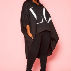 Plus Size High-Low LOVE Graphic Top