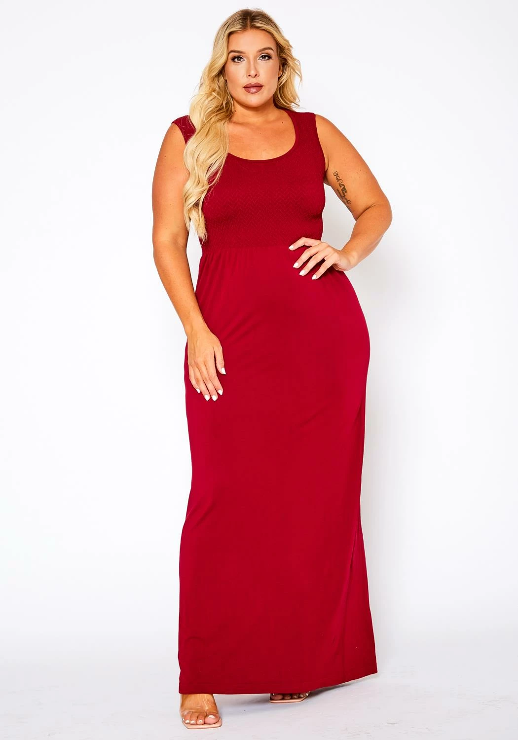 Plus Size Sleeveless Seamless Maxi Dress 2 Plus Size Sleeveless Seamless Maxi Dress - Image 2