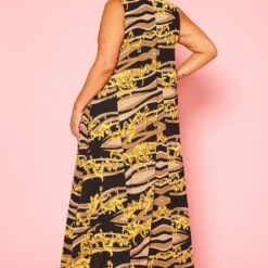 Plus Size Brocade Print Sleeveless Maxi Dress -Radiant Drape Sales 2020878 001 5