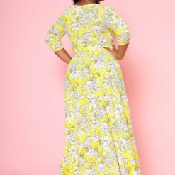 Plus Size Fit & Flare Floral Print Belted Maxi Dress -Radiant Drape Sales 2020893 003 3