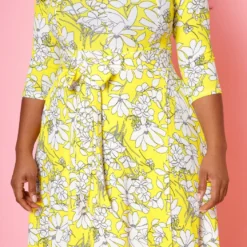 Plus Size Fit & Flare Floral Print Belted Maxi Dress -Radiant Drape Sales 2020893 003 6