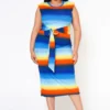 Plus Size Gradient Bodycon Midi Dress