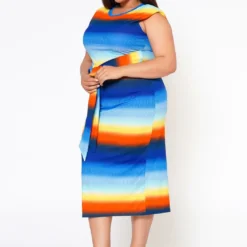 Plus Size Gradient Bodycon Midi Dress 7 Plus Size Gradient Bodycon Midi Dress -Radiant Drape Sales 2020897 003 2