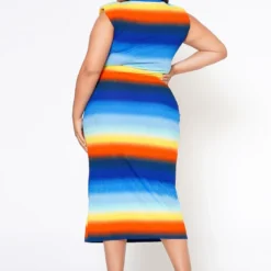 Plus Size Gradient Bodycon Midi Dress 8 Plus Size Gradient Bodycon Midi Dress -Radiant Drape Sales 2020897 003 3