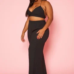 Plus Size Halter Crop Top & Duster Three Piece Set 12 Plus Size Halter Crop Top & Duster Three Piece Set -Radiant Drape Sales 2020899 001 2