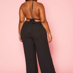 Plus Size Halter Crop Top & Duster Three Piece Set 13 Plus Size Halter Crop Top & Duster Three Piece Set -Radiant Drape Sales 2020899 001 3