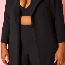 Plus Size Halter Crop Top & Duster Three Piece Set 14 Plus Size Halter Crop Top & Duster Three Piece Set -Radiant Drape Sales 2020899 001 4